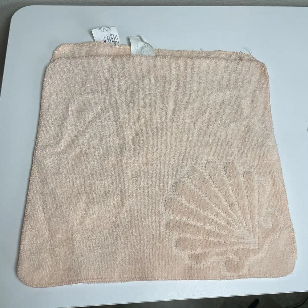Vtg Cannon Monticello Cream Sculpted SeaShell 1 Bath 1 Hand Towel 2 Washcloths